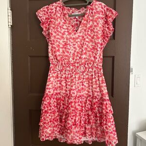 Hot Pink Ruffled Willa Story Mini Dress